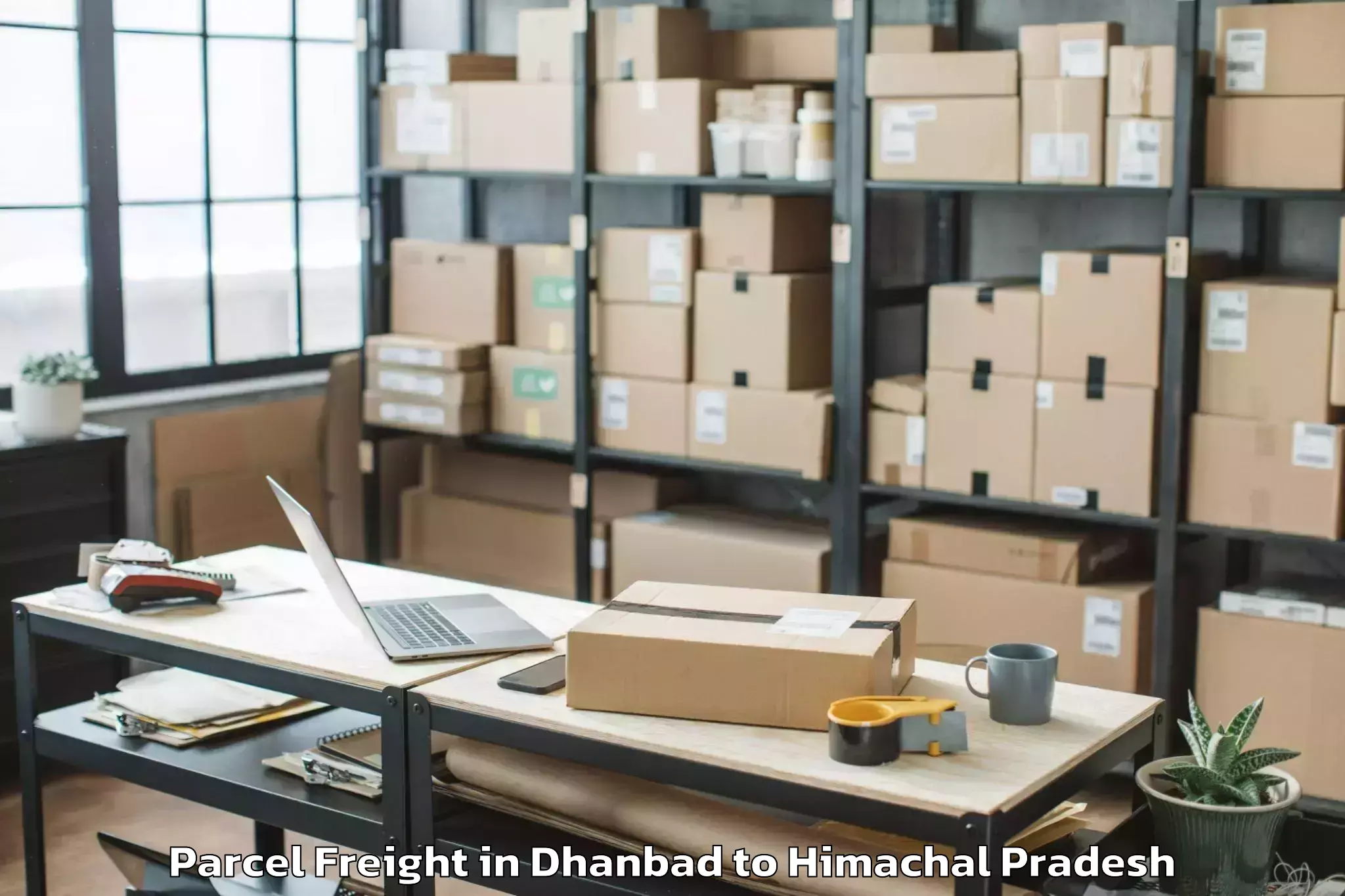 Easy Dhanbad to Chachyot Parcel Freight Booking